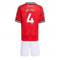 Manchester United Matthijs de Ligt #4 Domáci Detský futbalový dres 2025-26 Krátky Rukáv (+ trenírky)